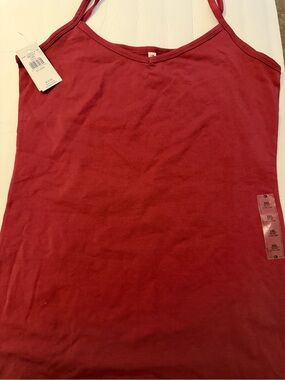 Garnet and charcoal grey buckle tanks